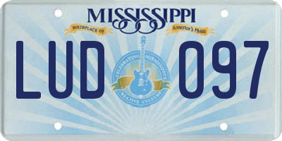 MS license plate LUD097
