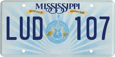 MS license plate LUD107