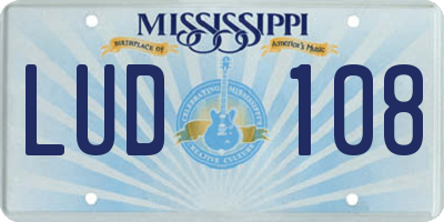 MS license plate LUD108