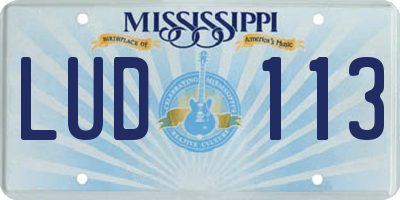 MS license plate LUD113