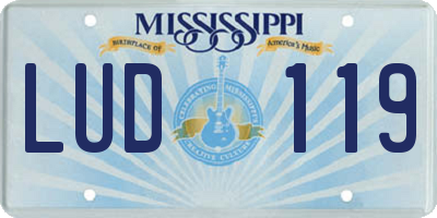 MS license plate LUD119