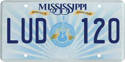 MS license plate LUD120