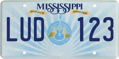 MS license plate LUD123