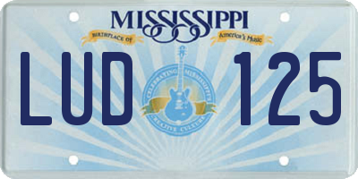 MS license plate LUD125