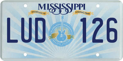 MS license plate LUD126