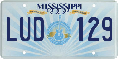 MS license plate LUD129