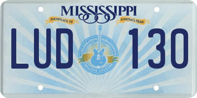 MS license plate LUD130