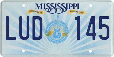 MS license plate LUD145