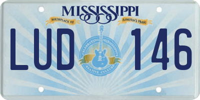 MS license plate LUD146