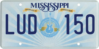 MS license plate LUD150