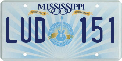 MS license plate LUD151
