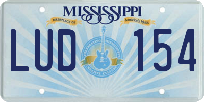 MS license plate LUD154
