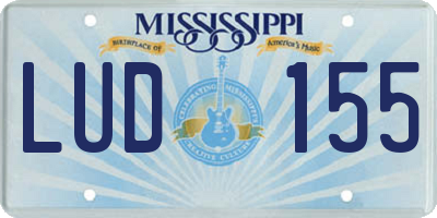 MS license plate LUD155