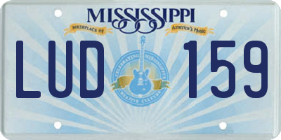 MS license plate LUD159