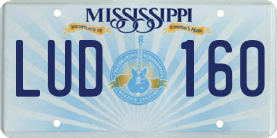 MS license plate LUD160