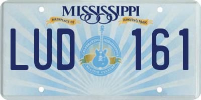 MS license plate LUD161
