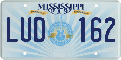 MS license plate LUD162
