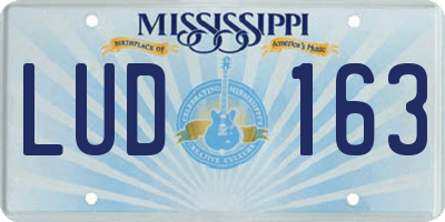 MS license plate LUD163