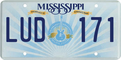 MS license plate LUD171