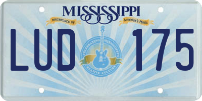 MS license plate LUD175