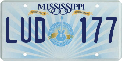 MS license plate LUD177