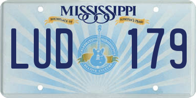 MS license plate LUD179