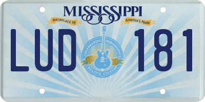 MS license plate LUD181
