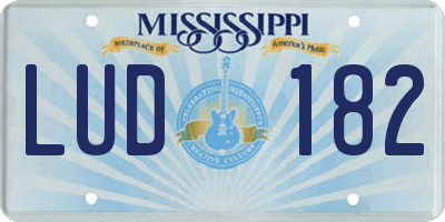 MS license plate LUD182