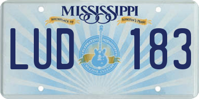 MS license plate LUD183