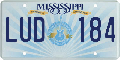 MS license plate LUD184