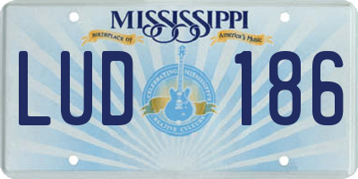 MS license plate LUD186