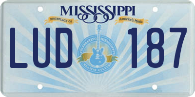 MS license plate LUD187