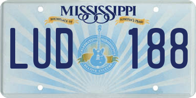 MS license plate LUD188