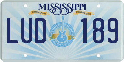 MS license plate LUD189