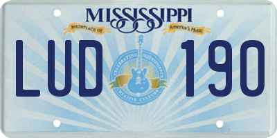 MS license plate LUD190