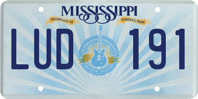 MS license plate LUD191