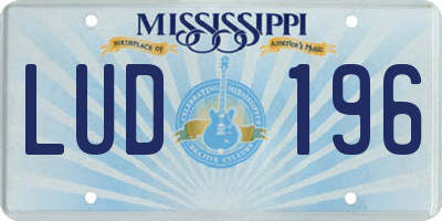 MS license plate LUD196