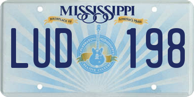 MS license plate LUD198