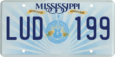 MS license plate LUD199