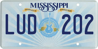 MS license plate LUD202