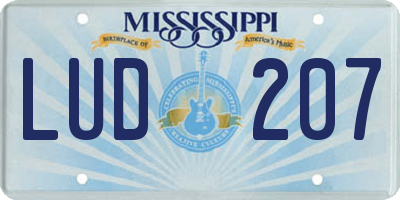 MS license plate LUD207