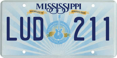 MS license plate LUD211