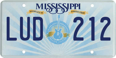 MS license plate LUD212