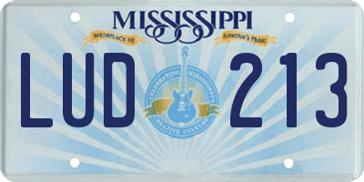 MS license plate LUD213