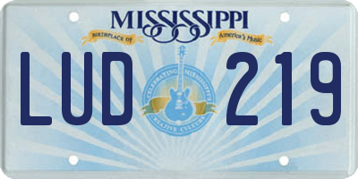 MS license plate LUD219