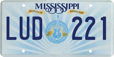 MS license plate LUD221