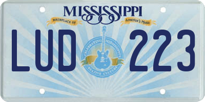 MS license plate LUD223