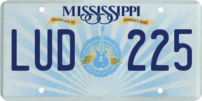 MS license plate LUD225