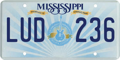 MS license plate LUD236