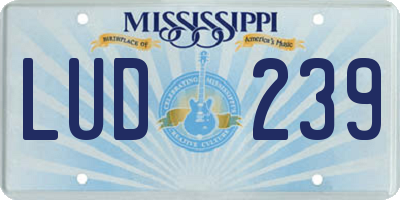 MS license plate LUD239